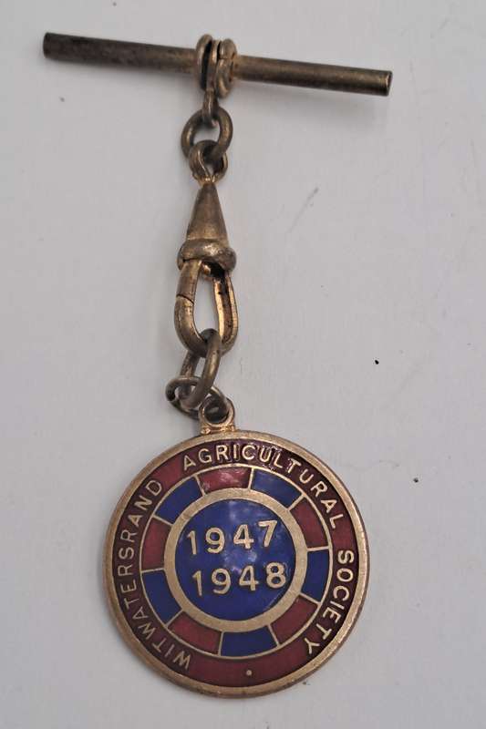 1947 and 1948 Witwatersrand Agricultural Society Medal -No 37 -Brass and Enamel -Mappin &Webb