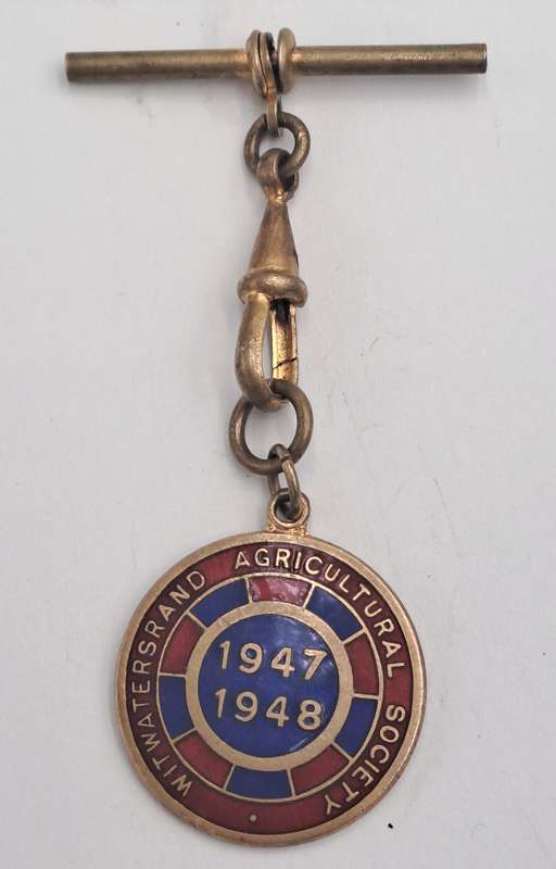 1947 and 1948 Witwatersrand Agricultural Society Medal -No 37 -Brass and Enamel -Mappin &Webb