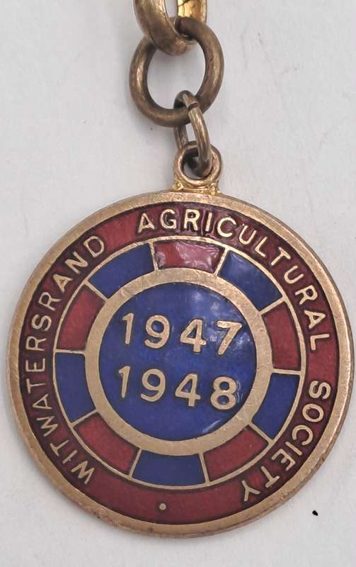 1947 and 1948 Witwatersrand Agricultural Society Medal -No 37 -Brass and Enamel -Mappin &Webb