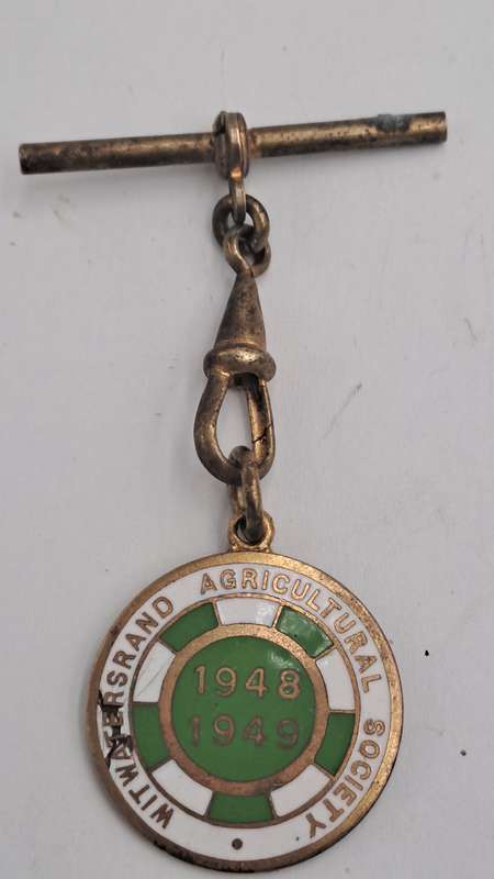 1948 and 1949 Witwatersrand Agricultural Society Medal -No 1195 -Brass and Enamel -Mappin &Webb