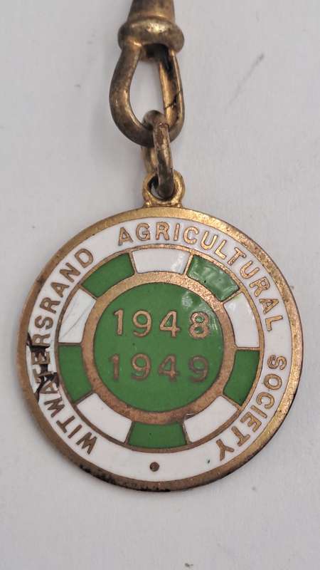 1948 and 1949 Witwatersrand Agricultural Society Medal -No 1195 -Brass and Enamel -Mappin &Webb
