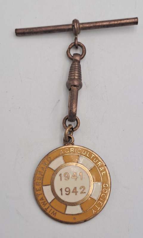 1941 and 1942 Witwatersrand Agricultural Society Medal -No 37 -Brass and Enamel -Mappin &Webb