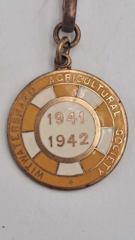 1941 and 1942 Witwatersrand Agricultural Society Medal -No 37 -Brass and Enamel -Mappin &Webb
