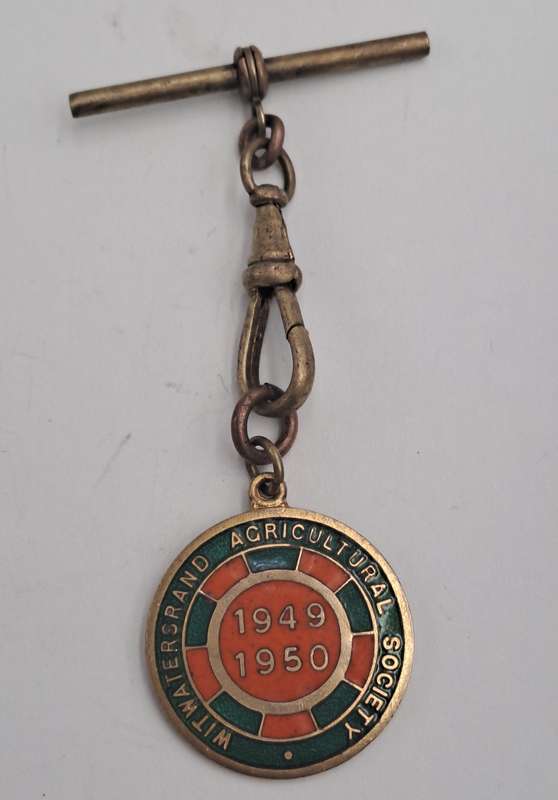1949 and 1950 Witwatersrand Agricultural Society Medal -No 903-Brass and Enamel -Mappin &Webb
