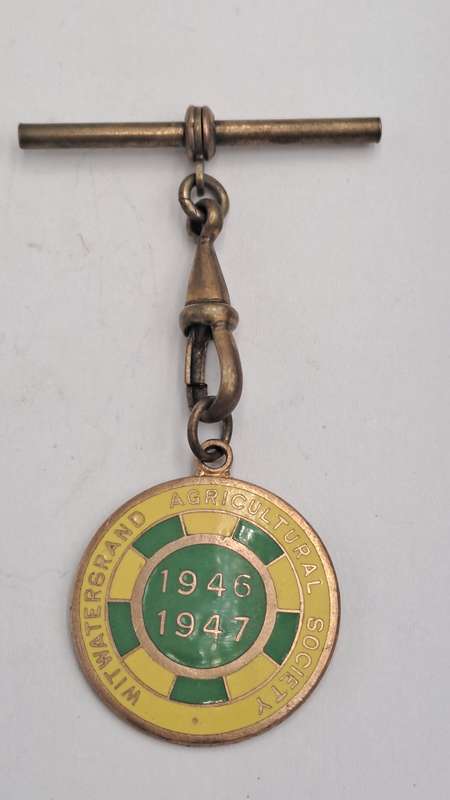 1946 and 1947 Witwatersrand Agricultural Society Medal -No 439-Brass and Enamel -Mappin &Webb