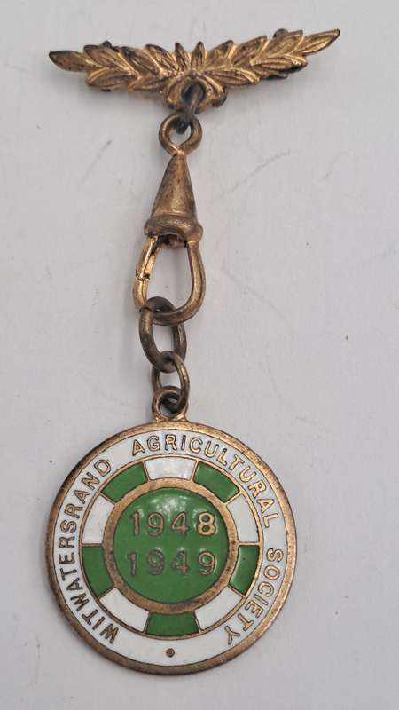 1948 and 1949 Witwatersrand Agricultural Society Medal -No 557-Brass and Enamel -Mappin &Webb
