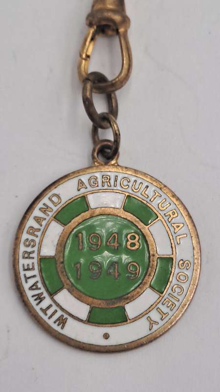 1948 and 1949 Witwatersrand Agricultural Society Medal -No 557-Brass and Enamel -Mappin &Webb