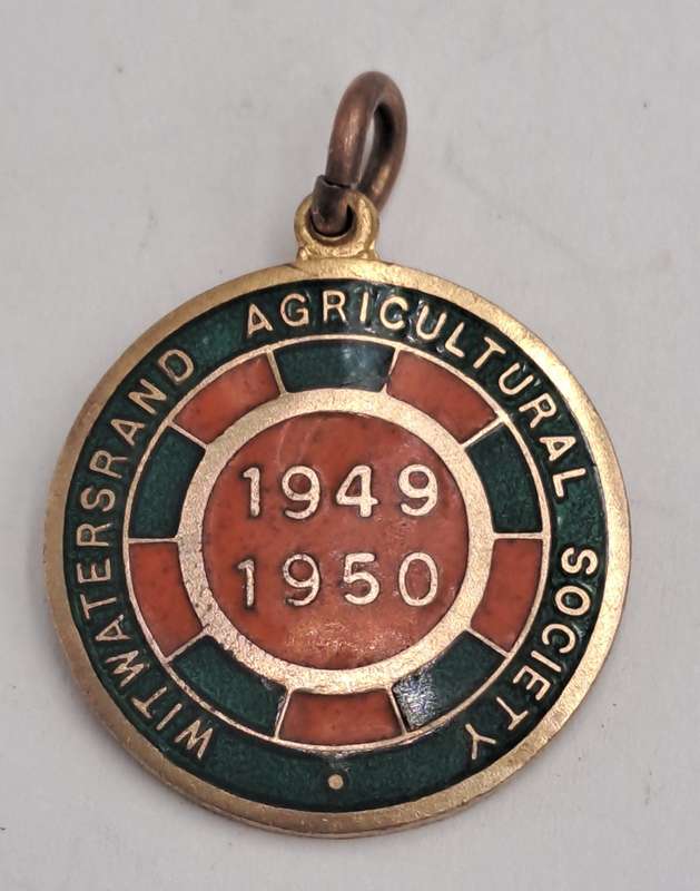 1949-1950 Witwatersrand Agricultural Society Medal -No 361 -Brass and Enamel -Mappin & Webb