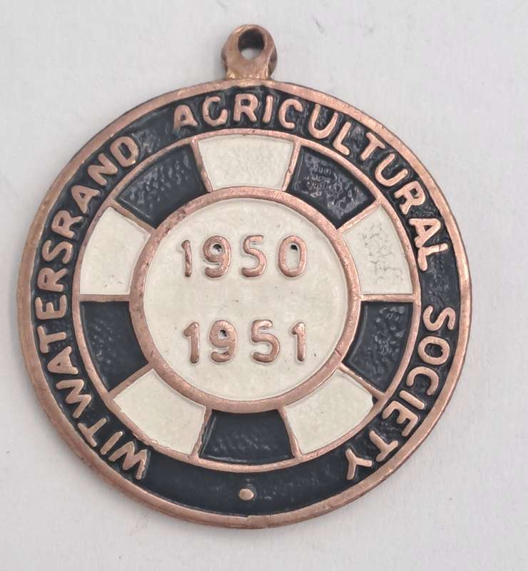 1950-1951 Witwatersrand Agricultural Society Medal -No 981-Brass and Enamel -Mappin & Webb