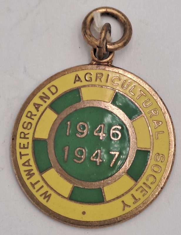1946-1947 Witwatersrand Agricultural Society Medal -No 1790-Brass and Enamel -Mappin & Webb