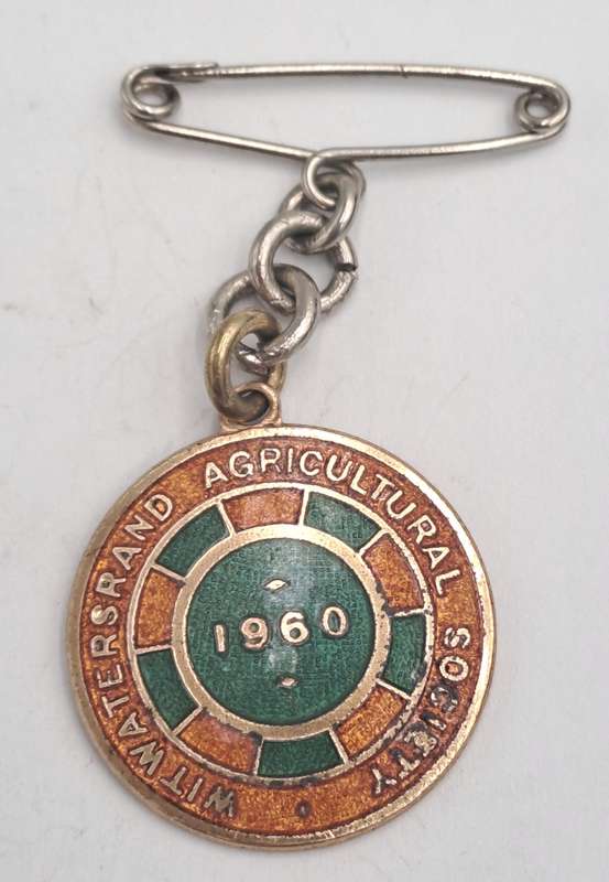 1960 Witwatersrand Agricultural Society Medal -No 2438-Brass and Enamel -Mappin & Webb