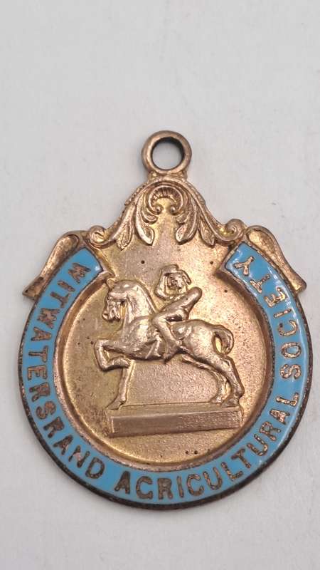 1943-1944 Witwatersrand Agricultural Society Medal -No 1406-Brass and Enamel -Spencer & Co.