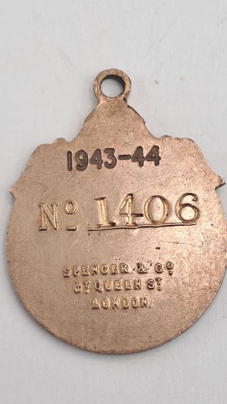 1943-1944 Witwatersrand Agricultural Society Medal -No 1406-Brass and Enamel -Spencer & Co.
