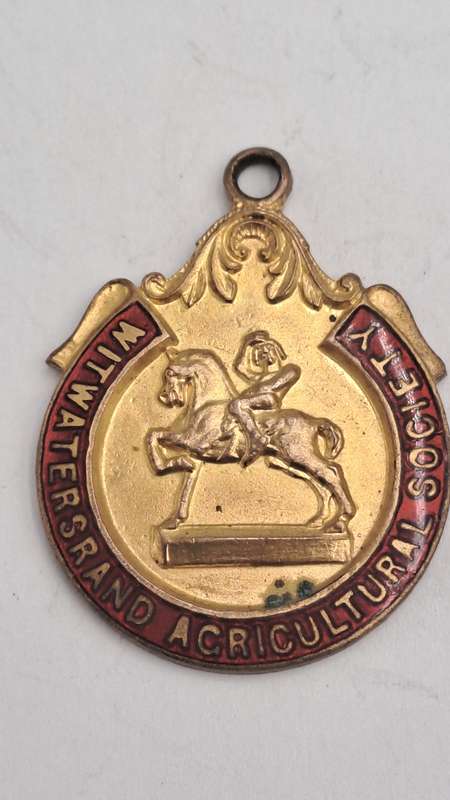 1944-1945 Witwatersrand Agricultural Society Medal -No 1046-Brass and Enamel -Spencer & Co.