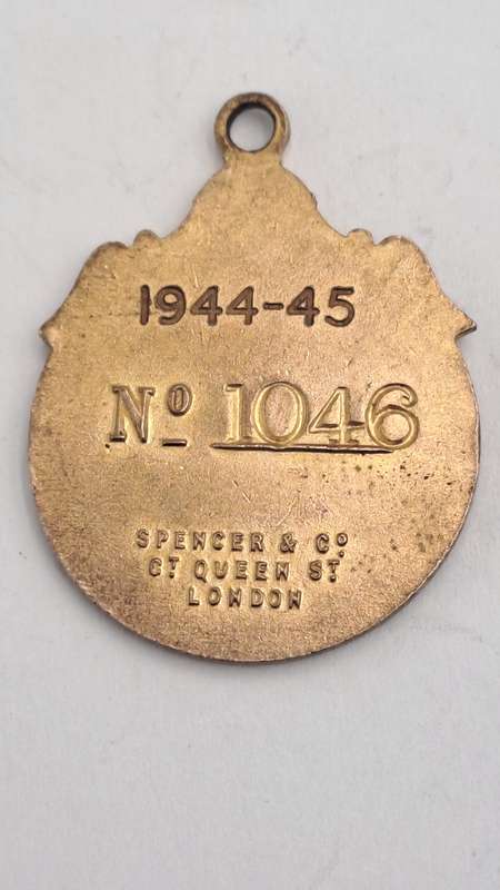 1944-1945 Witwatersrand Agricultural Society Medal -No 1046-Brass and Enamel -Spencer & Co.