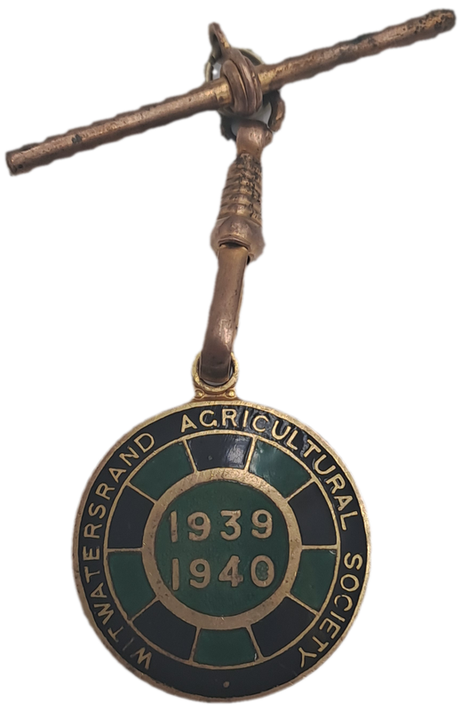 1939 and 1940 Witwatersrand Agricultural Society Medal -No 341 -Brass and Enamel -Mappin &Webb