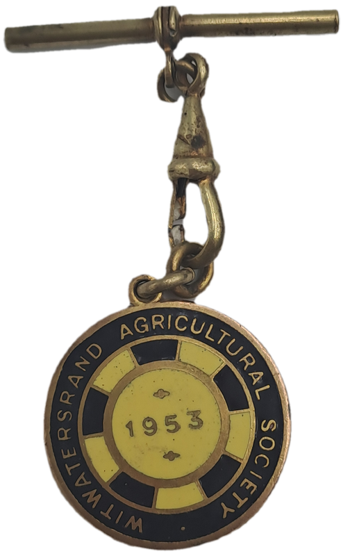 1953 Witwatersrand Agricultural Society Medal -No 128 -Brass and Enamel -Mappin &Webb