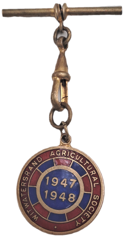 1947 and 1948 Witwatersrand Agricultural Society Medal -No 37 -Brass and Enamel -Mappin &Webb