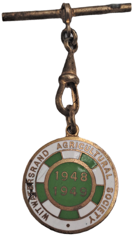 1948 and 1949 Witwatersrand Agricultural Society Medal -No 1195 -Brass and Enamel -Mappin &Webb