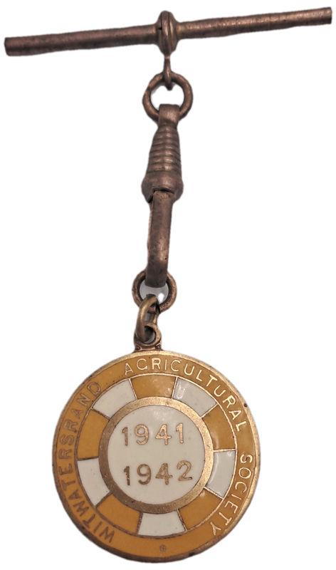 1941 and 1942 Witwatersrand Agricultural Society Medal -No 37 -Brass and Enamel -Mappin &Webb