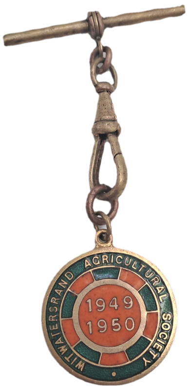 1949 and 1950 Witwatersrand Agricultural Society Medal -No 903-Brass and Enamel -Mappin &Webb