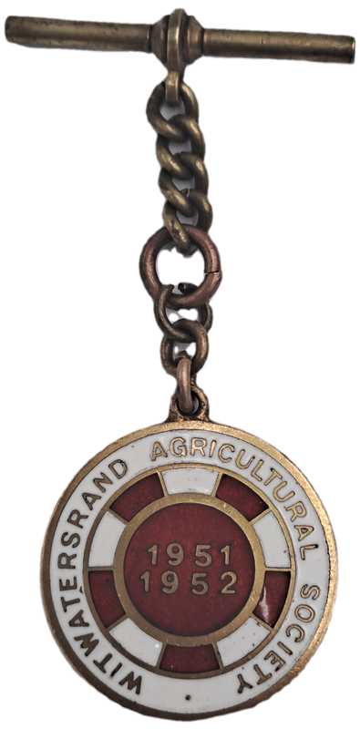 1951 and 1952 Witwatersrand Agricultural Society Medal -No 449-Brass and Enamel -Mappin &Webb
