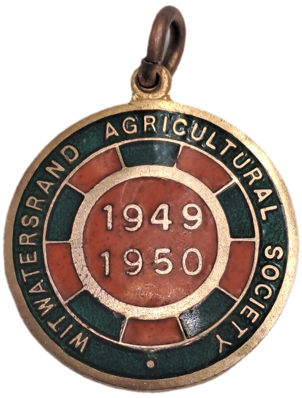 1949-1950 Witwatersrand Agricultural Society Medal -No 361 -Brass and Enamel -Mappin & Webb