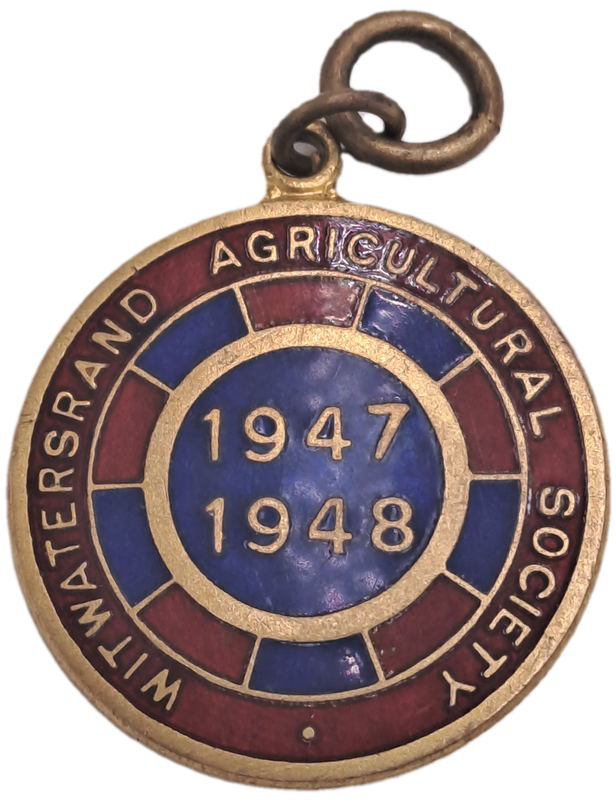 1947-1948 Witwatersrand Agricultural Society Medal -No 38-Brass and Enamel -Mappin & Webb