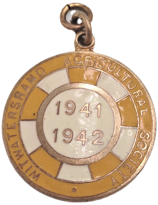 1941-1942 Witwatersrand Agricultural Society Medal -No 599-Brass and Enamel -Mappin & Webb