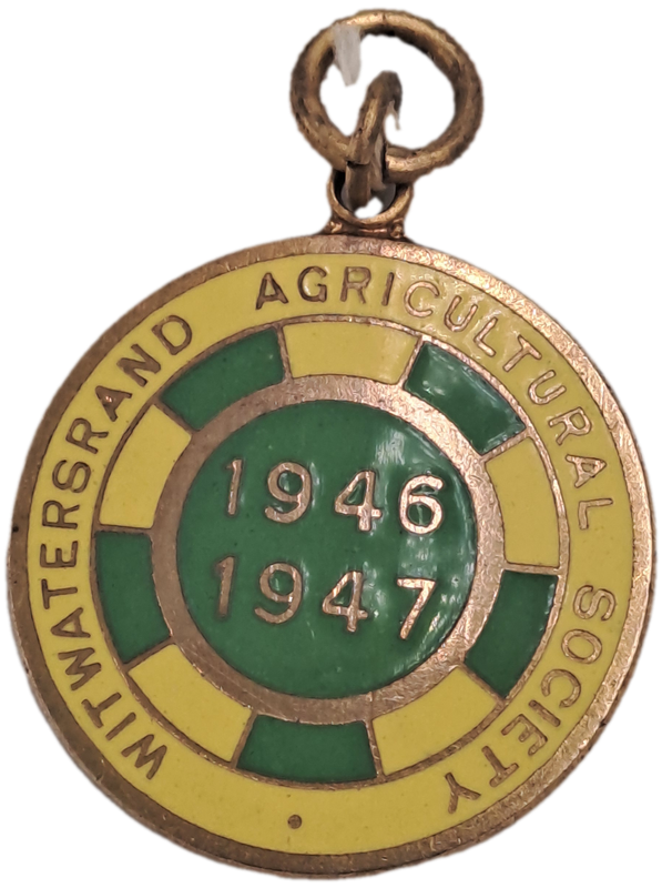 1946-1947 Witwatersrand Agricultural Society Medal -No 1790-Brass and Enamel -Mappin & Webb