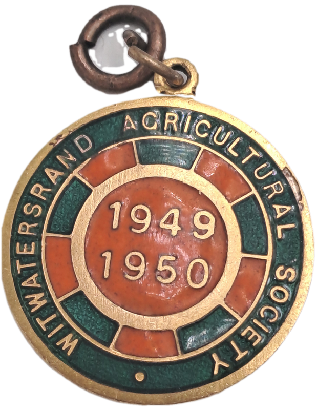 1949-1950 Witwatersrand Agricultural Society Medal -No 543-Brass and Enamel -Mappin & Webb