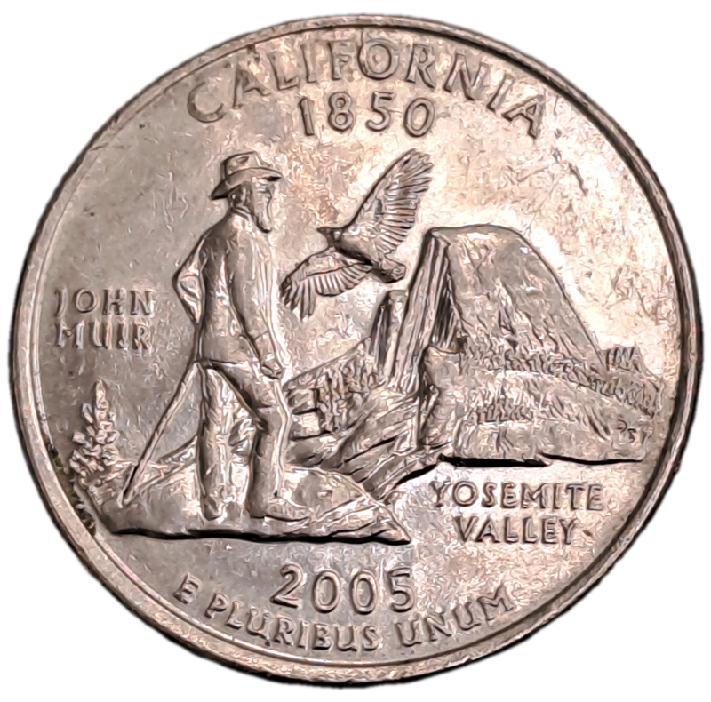 4 x 2005 United States ¼ Dollars "Washington Quarter" -Oregon-West Virginia-California and Kansas