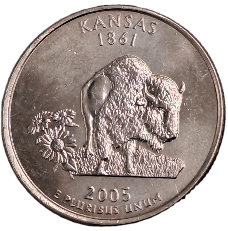 4 x 2005 United States ¼ Dollars "Washington Quarter" -Oregon-West Virginia-California and Kansas