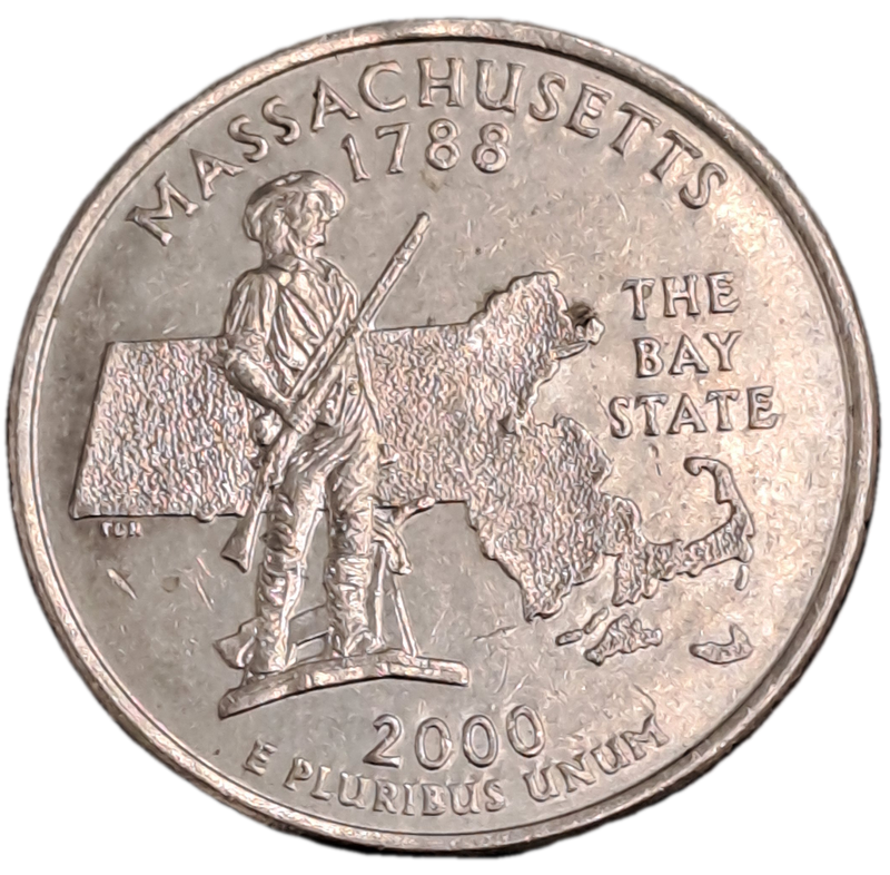 4 x 2000 USA ¼ Dollars Washington Quarter -Massachusetts-South Carolina-Virginia-Maryland