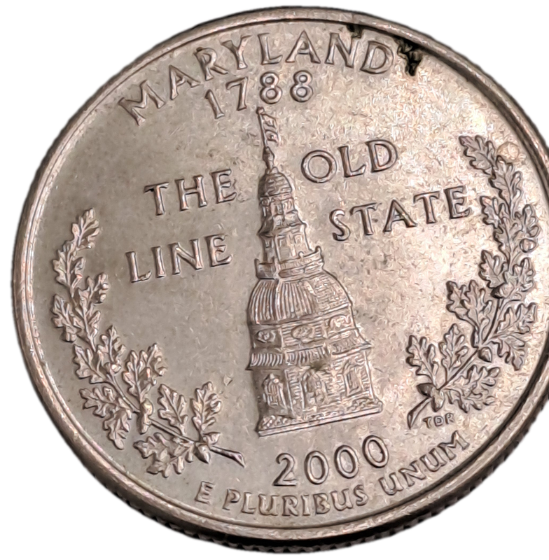 4 x 2000 USA ¼ Dollars Washington Quarter -Massachusetts-South Carolina-Virginia-Maryland