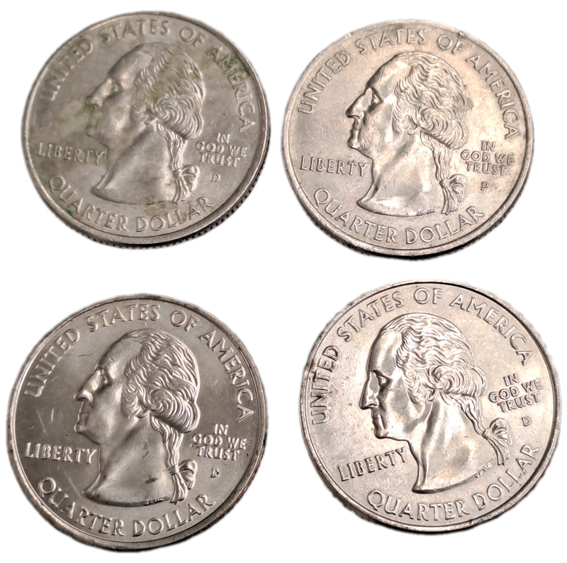 4 x 2004 United States ¼ Dollars Washington Quarter -2x Iowa-Texas-Michigan