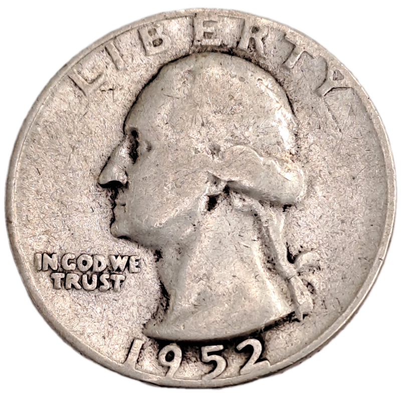 1952  United States SILVER (.900)  ¼ Dollar "Washington Silver Quarter"
