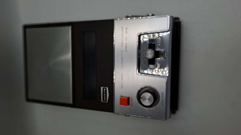 Vintage Sanyo Cassette Recorder Model M-138 with Mic & Leather Cover-Very Good Condition