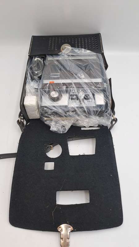 Vintage Sanyo Cassette Recorder Model M-138 with Mic & Leather Cover-Very Good Condition