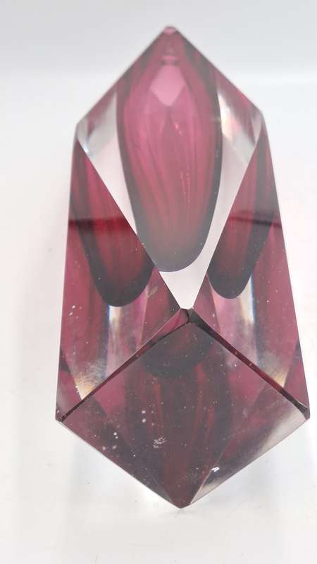 Vintage 1970's Murano Vase -Large and Heavy Glass Made in  Italy