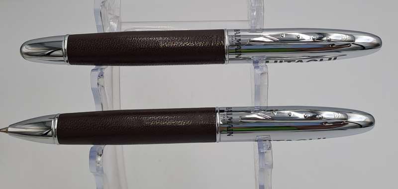 Pre-Owned Balmain pen set in case-One needs new Refill -Made in Paris France-Branded