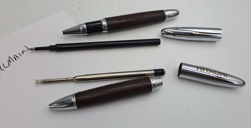 Pre-Owned Balmain pen set in case-One needs new Refill -Made in Paris France-Branded