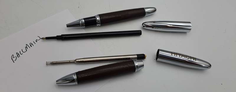 Pre-Owned Balmain pen set in case-One needs new Refill -Made in Paris France-Branded