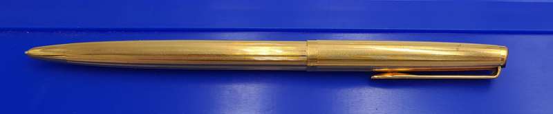Vintage Aurora Gold Tone Ball Pen -Medium INOX Refill In Hard Case-