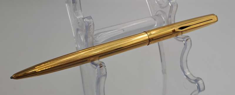 Vintage Aurora Gold Tone Ball Pen -Medium INOX Refill In Hard Case-