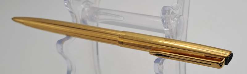 Vintage Aurora Gold Tone Ball Pen -Medium INOX Refill In Hard Case-