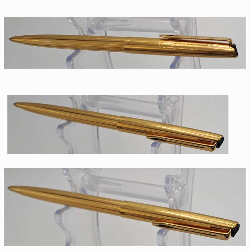 Vintage Aurora Gold Tone Ball Pen -Medium INOX Refill In Hard Case-