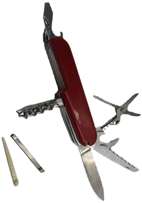 Pre-Owned Multi-Tool Pocket Knife (12 tools) with Toothpick and Tweezer Made in China