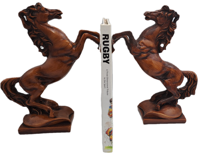 Vintage Pair of Rearing Horse Bookends - Horse Figurines - Rearing Stallions
