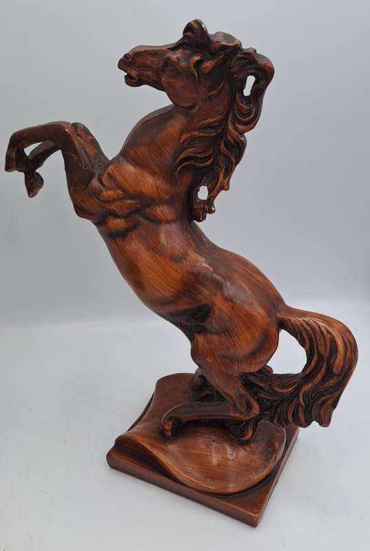 Vintage Pair of Rearing Horse Bookends - Horse Figurines - Rearing Stallions